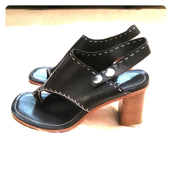 New Free People Marlowe black open toe heel sandal - Picture 1 of 8